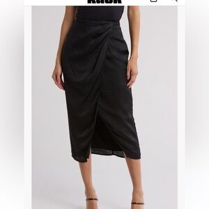 French Connection Elegant Black Wrap Pencil Skirt